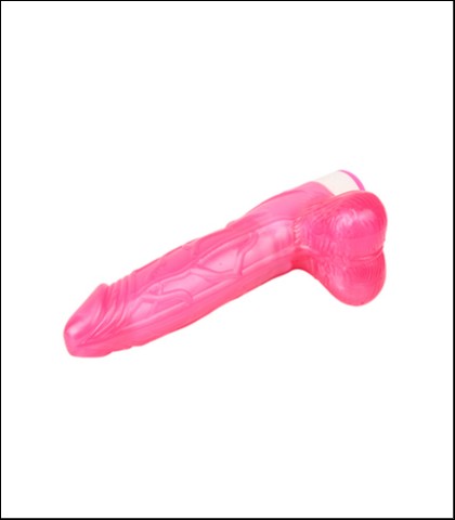 Realisticni vibrator sa testisima - luv pleaser pink