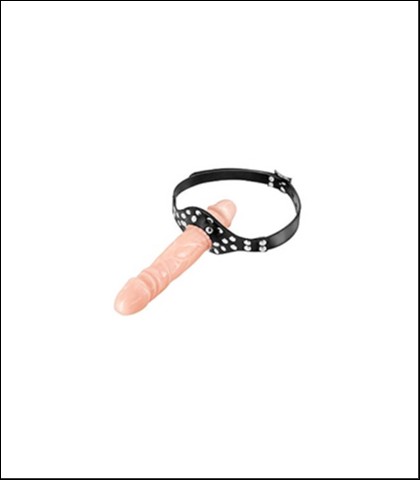Dupli penis gag za usta boje koze