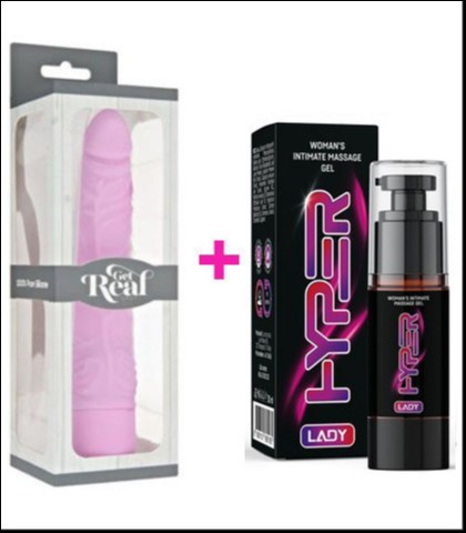 SILIKONSKI VIBRATOR-PINK + HYPER LADY