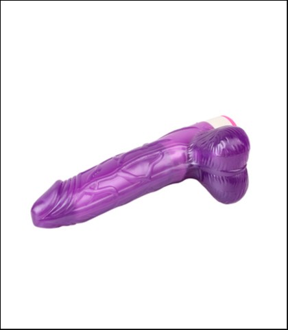 Realisticni vibrator sa testisima - luv pleaser purple