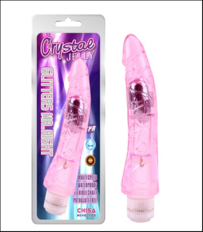 ROZE VIBRATOR - 22CM - GLITTERS MR.RIGHT PINK