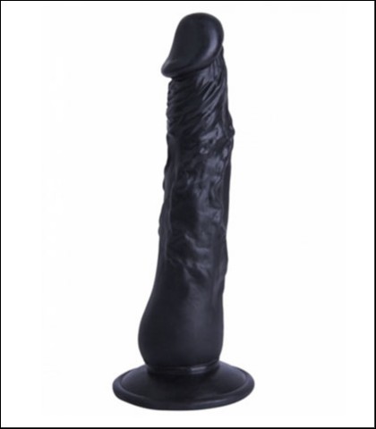 Crni silikonski dildo bez testisa