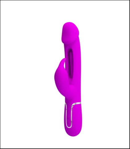 Silikonski vibrator sa dvostrukim jezickom u roze boji