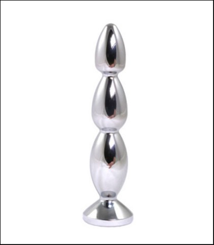 Metalni analni dildo sa rozim dijamantom 14cm