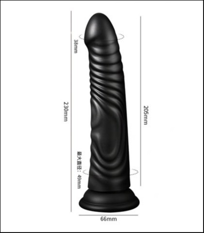 Silikonski dildo bez testisa u crnoj boji